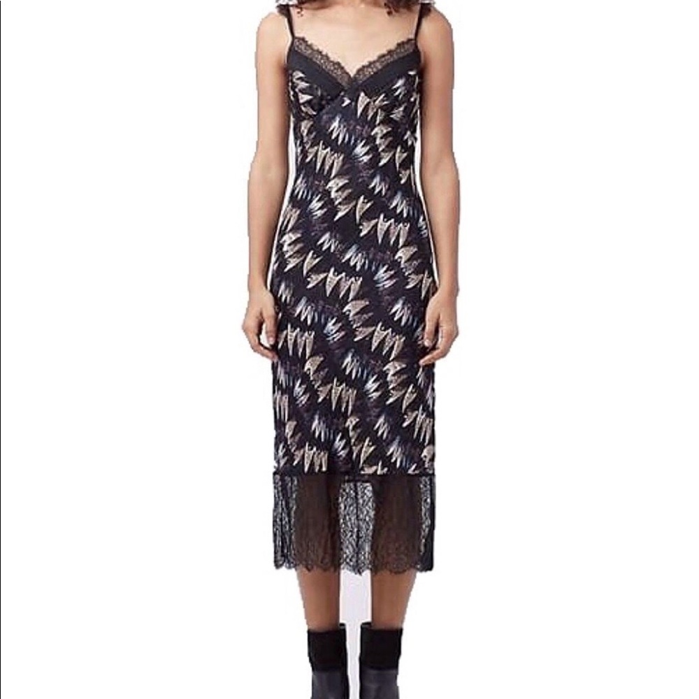 Diane Von Furstenberg Black Silk Lace Slip Dress - Picture 5 of 7